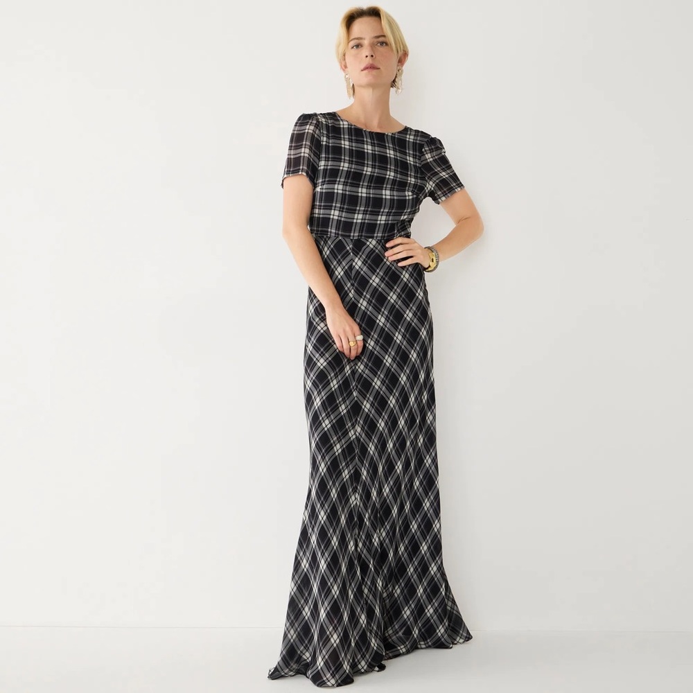 *NWT* JCrew plaid maxi dress size 6